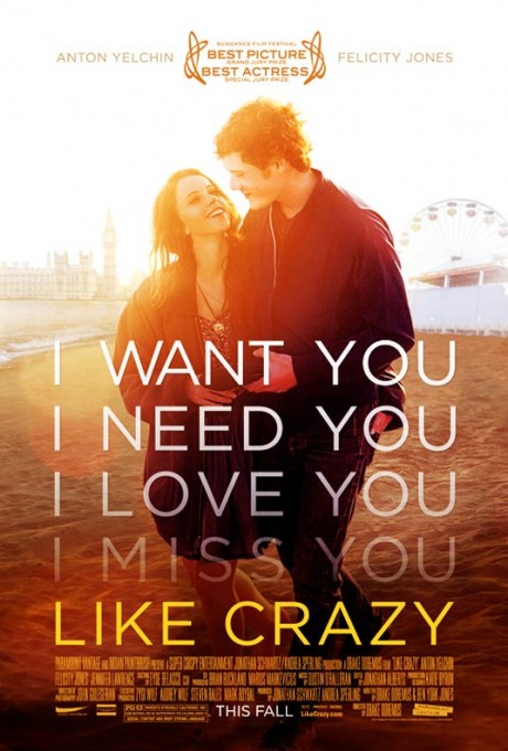like crazy poster 460x680 [Trailer Tare + Poster] Like Crazy