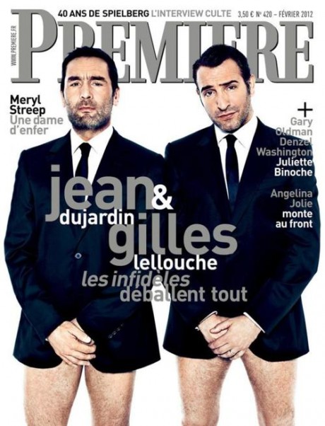 jean dujardin premiere magazine cover 22 460x602 Jean Dujardin (The Artist) apare intr un poster controversat pentru filmul Les Infideles